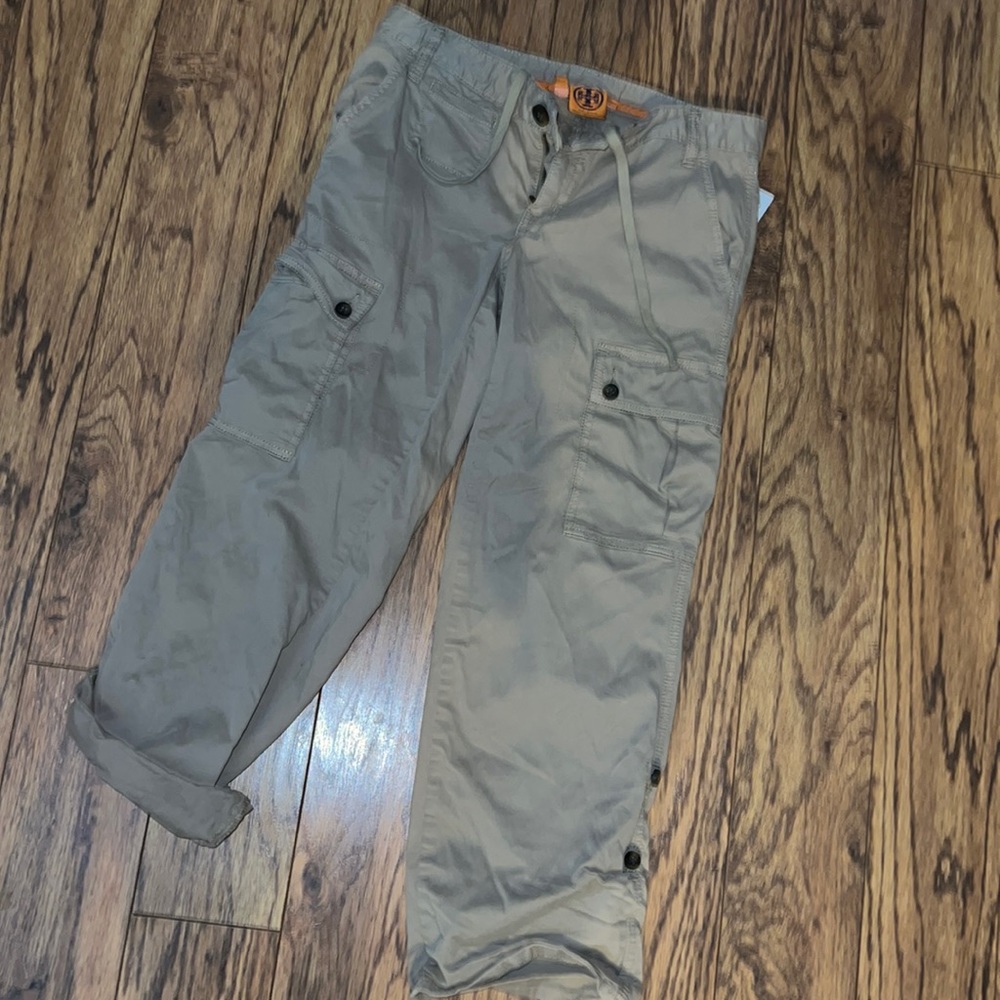 Tory Burch Cropped Cargo Pants, Tan Color Size 27